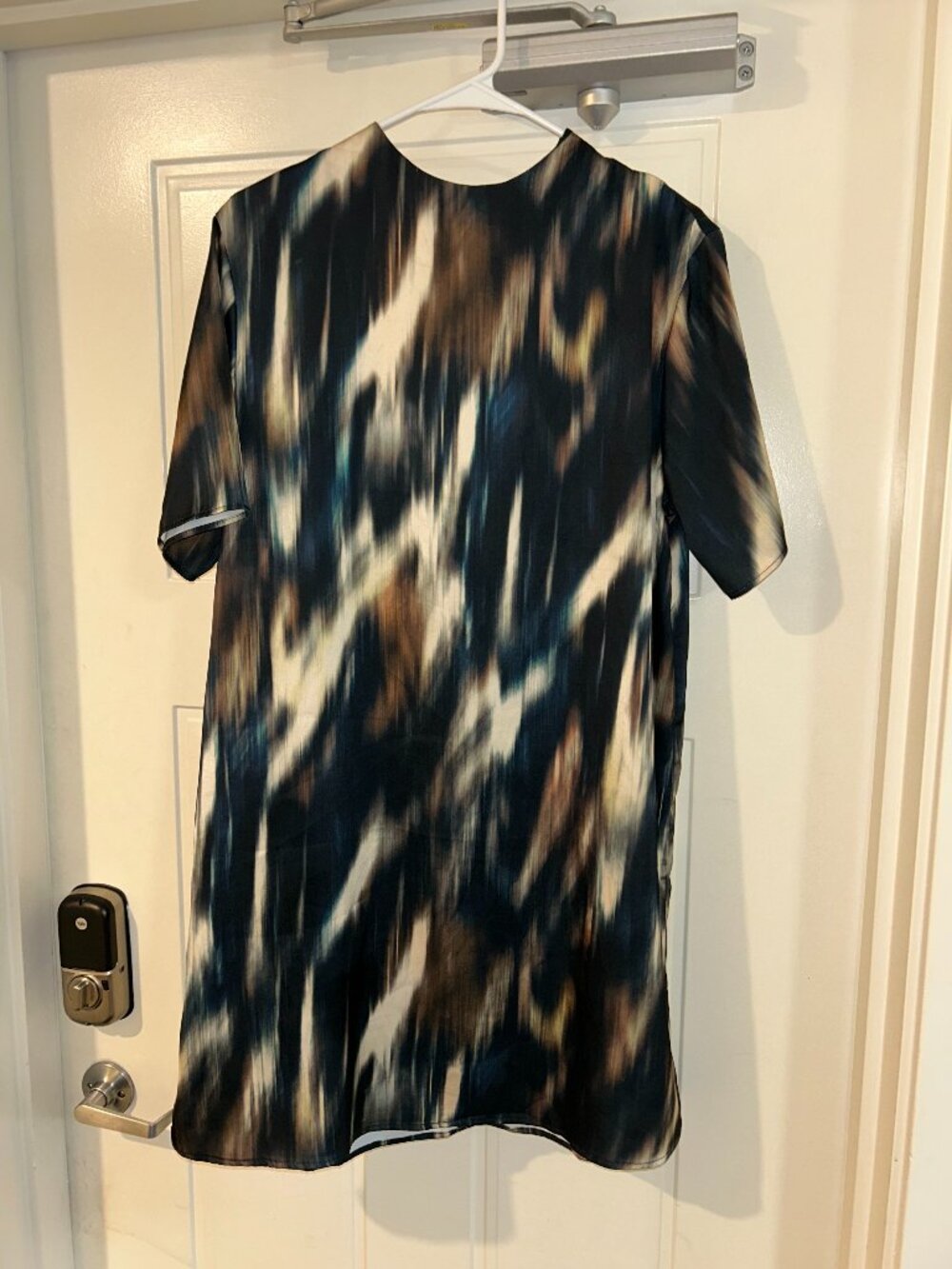 Abstract Print Loose Fit Short Sleeve Dress